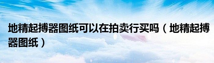 地精起搏器圖紙可以在拍賣行買嗎（地精起搏器圖紙）