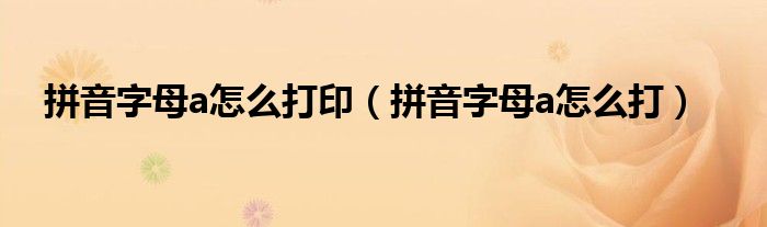 拼音字母a怎么打?。ㄆ匆糇帜竌怎么打）