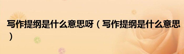 寫作提綱是什么意思呀（寫作提綱是什么意思）