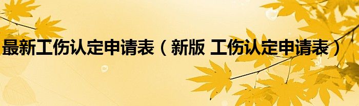 最新工傷認(rèn)定申請(qǐng)表（新版 工傷認(rèn)定申請(qǐng)表）