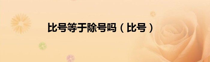 比號等于除號嗎（比號）
