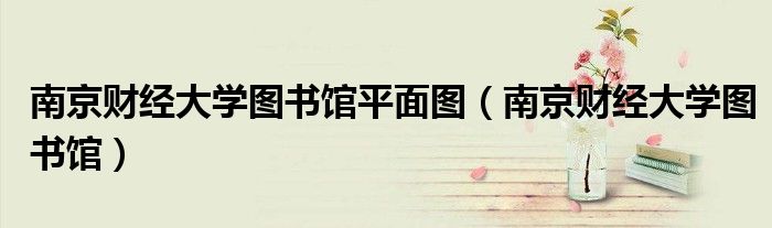 南京財經(jīng)大學圖書館平面圖（南京財經(jīng)大學圖書館）