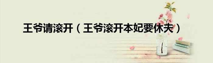 王爺請滾開（王爺滾開本妃要休夫）