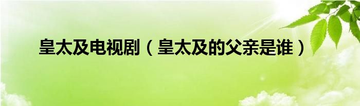 皇太及電視?。ɑ侍暗母赣H是誰）