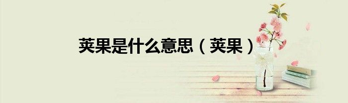 莢果是什么意思（莢果）