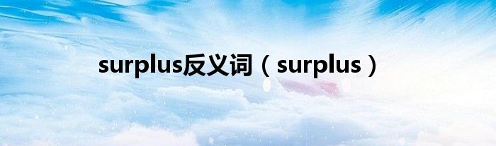 surplus反義詞（surplus）