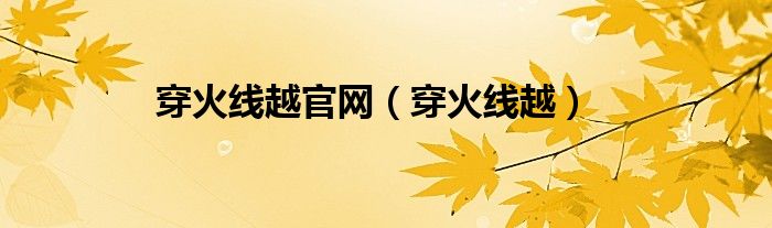 穿火線(xiàn)越官網(wǎng)（穿火線(xiàn)越）