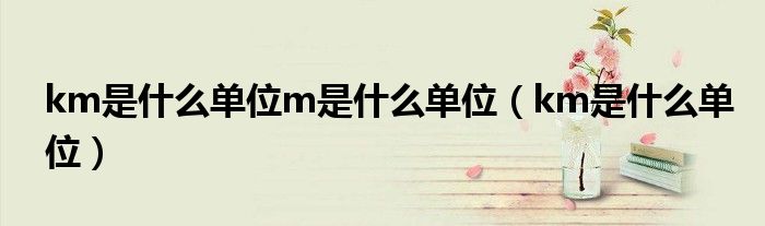 km是什么單位m是什么單位（km是什么單位）