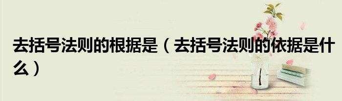 去括號法則的根據(jù)是（去括號法則的依據(jù)是什么）