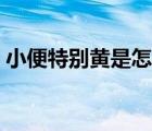 小便特別黃是怎么回事（小便黃是怎么回事）