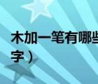木加一筆有哪些字要二十個（木加一筆有哪些字）