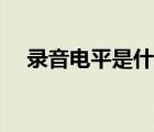 錄音電平是什么意思（電平是什么意思）