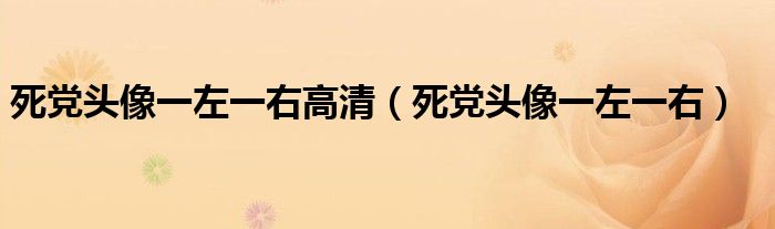 死黨頭像一左一右高清（死黨頭像一左一右）