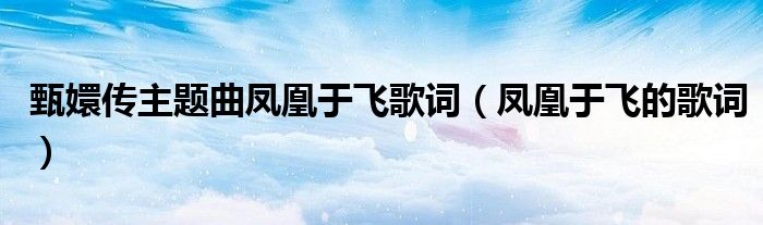甄嬛傳主題曲鳳凰于飛歌詞（鳳凰于飛的歌詞）