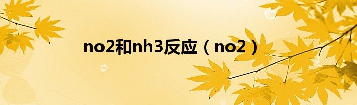 no2和nh3反應(yīng)（no2）