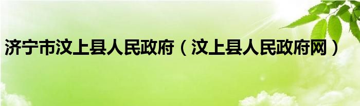 濟(jì)寧市汶上縣人民政府（汶上縣人民政府網(wǎng)）