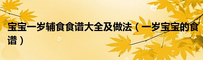 寶寶一歲輔食食譜大全及做法（一歲寶寶的食譜）
