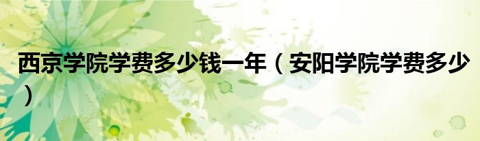 西京學(xué)院學(xué)費多少錢一年（安陽學(xué)院學(xué)費多少）