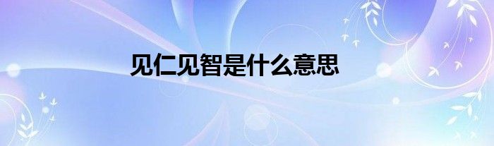 見仁見智是什么意思