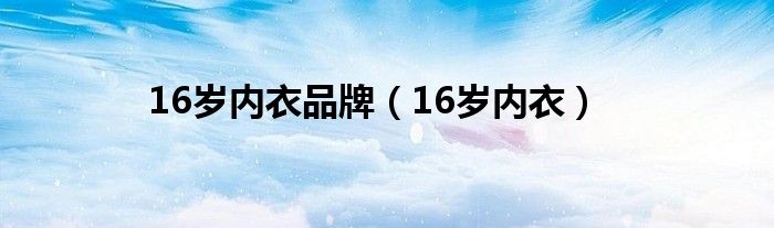 16歲內(nèi)衣品牌（16歲內(nèi)衣）