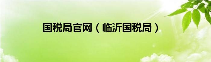 國稅局官網(wǎng)（臨沂國稅局）