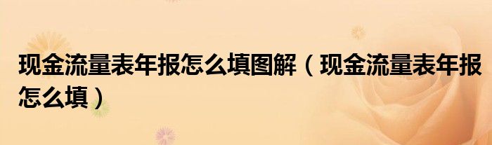 現(xiàn)金流量表年報(bào)怎么填圖解（現(xiàn)金流量表年報(bào)怎么填）
