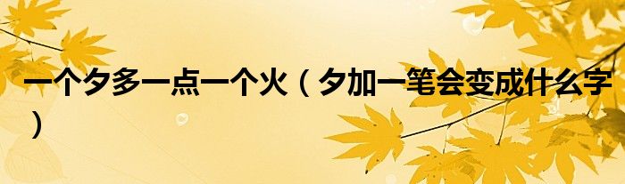 一個(gè)夕多一點(diǎn)一個(gè)火（夕加一筆會(huì)變成什么字）