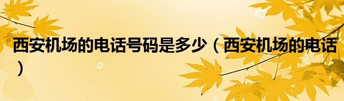 西安機(jī)場(chǎng)的電話號(hào)碼是多少（西安機(jī)場(chǎng)的電話）
