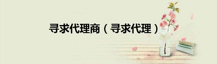 尋求代理商（尋求代理）