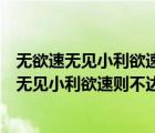 無(wú)欲速無(wú)見(jiàn)小利欲速則不達(dá)見(jiàn)小利則大事不成成語(yǔ)（無(wú)欲速無(wú)見(jiàn)小利欲速則不達(dá)見(jiàn)小利則大事不成）