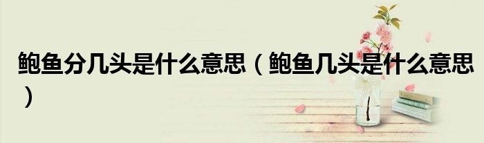 鮑魚分幾頭是什么意思（鮑魚幾頭是什么意思）