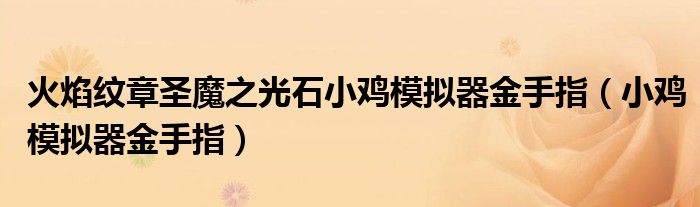 火焰紋章圣魔之光石小雞模擬器金手指（小雞模擬器金手指）