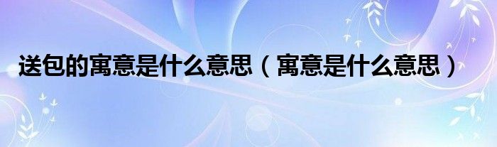 送包的寓意是什么意思（寓意是什么意思）