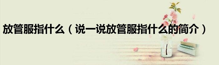 放管服指什么（說一說放管服指什么的簡介）