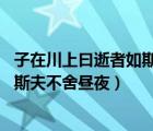 子在川上曰逝者如斯夫不舍晝夜的感悟（子在川上曰 逝者如斯夫不舍晝夜）
