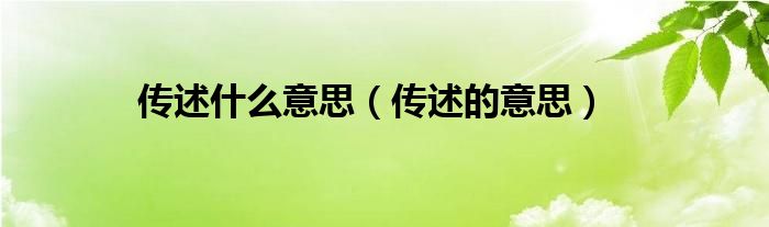 傳述什么意思（傳述的意思）
