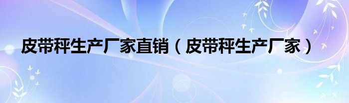 皮帶秤生產廠家直銷（皮帶秤生產廠家）