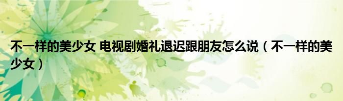 不一樣的美少女 電視劇婚禮退遲跟朋友怎么說（不一樣的美少女）