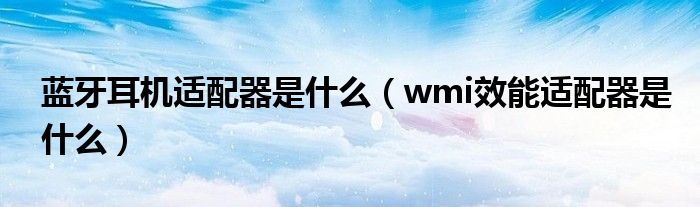 藍(lán)牙耳機(jī)適配器是什么（wmi效能適配器是什么）