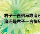 君子一言駟馬難追還是一言既出駟馬難追（君子一言駟馬難追還是君子一言快馬一鞭）