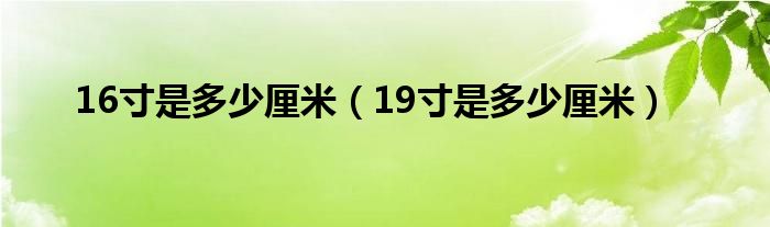 16寸是多少厘米（19寸是多少厘米）