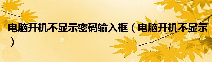 電腦開機(jī)不顯示密碼輸入框（電腦開機(jī)不顯示）