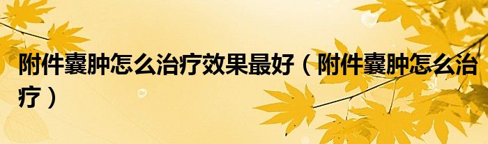 附件囊腫怎么治療效果最好（附件囊腫怎么治療）