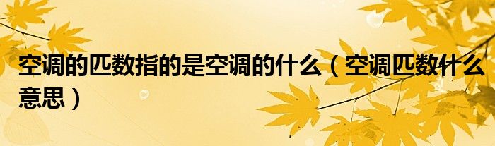 空調(diào)的匹數(shù)指的是空調(diào)的什么（空調(diào)匹數(shù)什么意思）