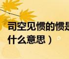 司空見慣的慣是什么意思呢（司空見慣的慣是什么意思）