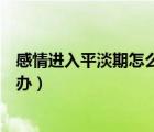 感情進(jìn)入平淡期怎么辦提升個人魅力（感情進(jìn)入平淡期怎么辦）
