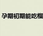 孕期初期能吃榴蓮嗎（孕婦初期能吃榴蓮嗎）