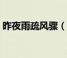 昨夜雨疏風(fēng)驟（說一說昨夜雨疏風(fēng)驟的簡介）