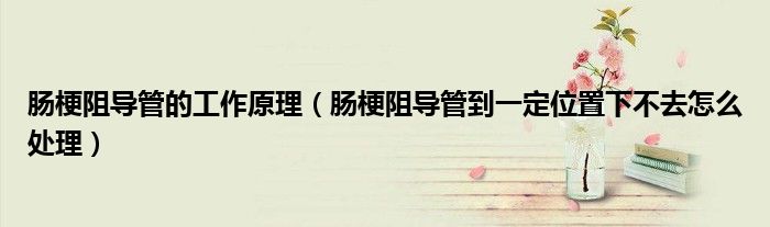 腸梗阻導(dǎo)管的工作原理（腸梗阻導(dǎo)管到一定位置下不去怎么處理）