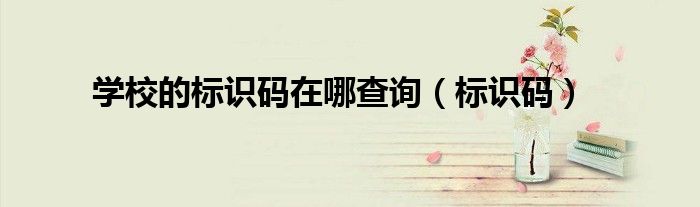 學(xué)校的標(biāo)識(shí)碼在哪查詢（標(biāo)識(shí)碼）
